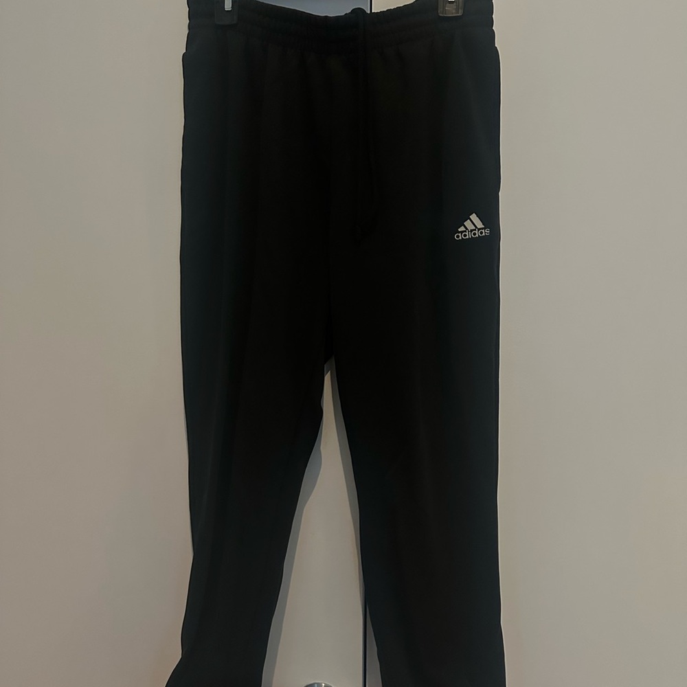 adidas Black Men's Joggers with White Logo